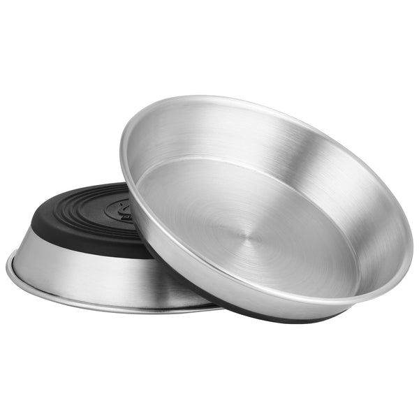 Whisker-Friendly Stainless Steel Cat Bowls - Non-Slip, Heavy Duty (2 Pack)